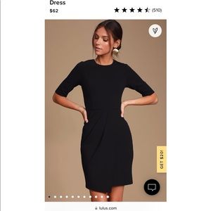 Lulus black Westwood half sleeve dress- size medium